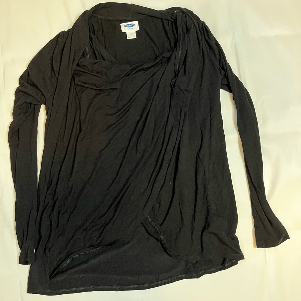 Maternity black cotton top - nursing friendly!